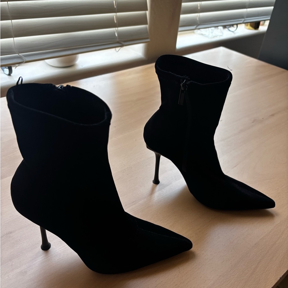 Zara Black Heeled Ankle Boots